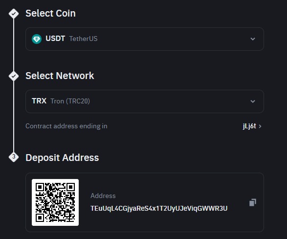 sample crypto wallet address from binance 